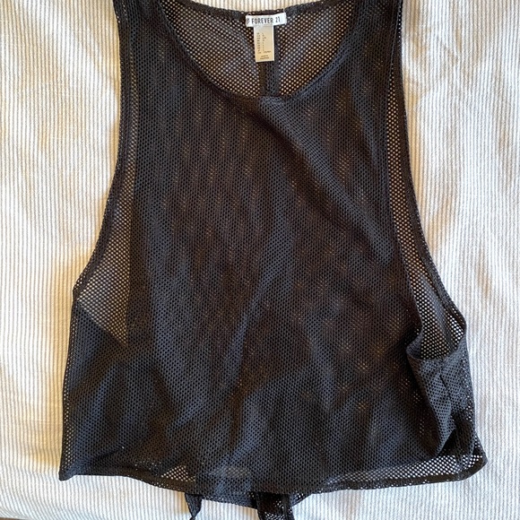 Mesh cropped Tie Back Active top